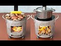 The idea of ​​making a wood stove from cement and old cooking pots