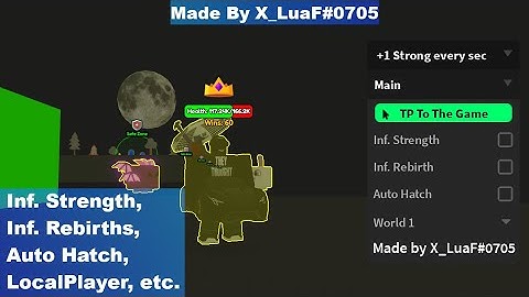 +1 Strong Every Second 💪 Script | Inf. Strength, Inf. Rebirths, Auto Hatch, LocalPlayer, etc.