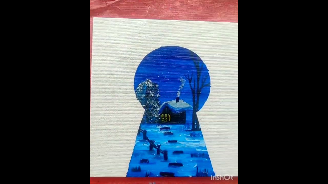 Keyhole painting| Easy acrylic art|