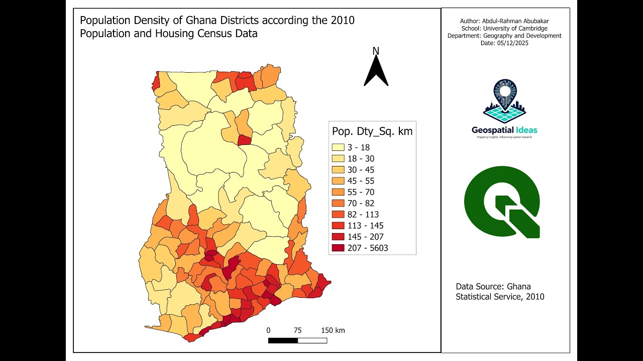 Making Population Density Map in QGIS || Introduction to QGIS Tutorials ...