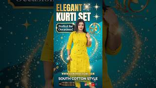 Elegant South Cotton Kurti Set for Women ✨ | Occasion Wear Ethnic Outfit | Elentra Designs #kurtiset