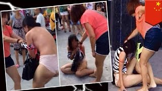 VIDEO: Babae, hinubaran at binugbog ang kerida ng asawa, sa kalsada!