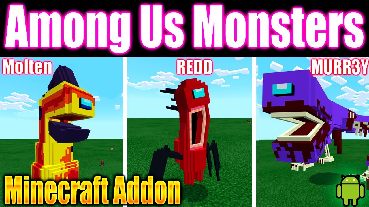 Among Us Monsters Addon Minecraft Pe Minecraft Bedrock Link In Comments Youtube