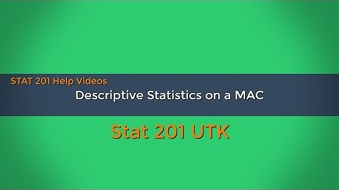 Excel 2016 Tutorials  - Descriptive Statistics on a MAC