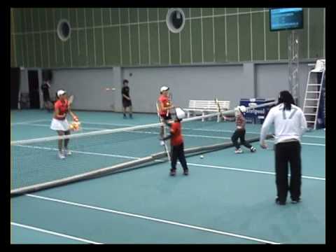 Cara Black & Liezel Huber teaching tennis to kids ...