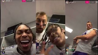 The Vikings Locker room was HYPE after beating the Bills🤣