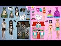 Paper Dolls Sadako Transformation Good & Bad house family Dress up