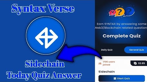 Syntax Verse General sidechain today quiz answer| Sideshain Quiz Answer|Syntax Verse quiz today