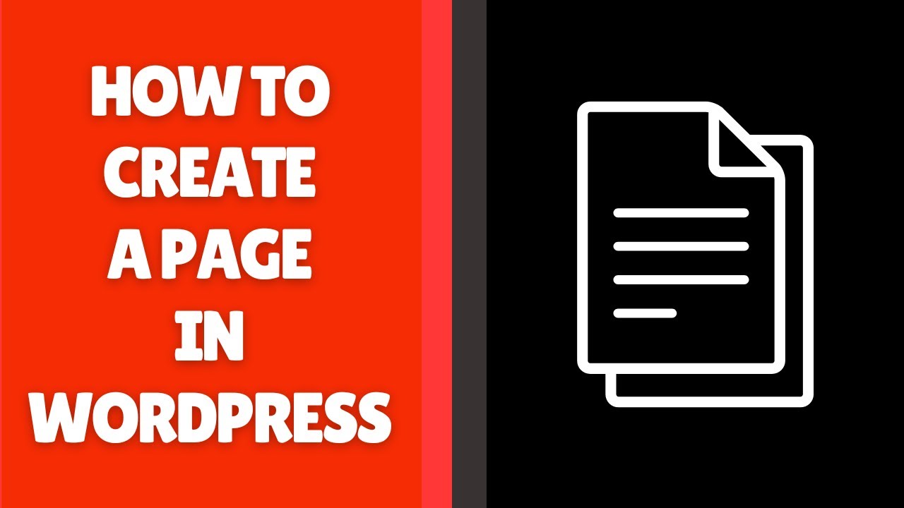 How to Create a Page in WordPress - YouTube