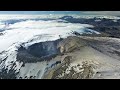 Sobrevuelos con drone del cráter arenas en el volcán nevado del Ruiz 4K