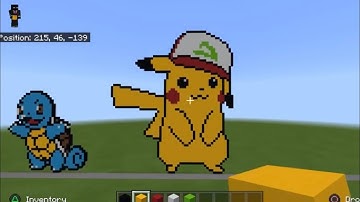 Minecraft Pixel Art Tutorial- Pikachu wearing Ash Ketchum