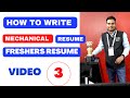 how to write resume  mechanical fresher resume ...