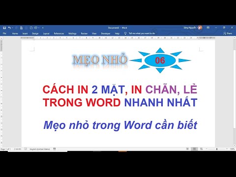 Mẹo nhỏ 06: Cách in 2 mặt, in chẵn lẻ trong Word nhanh nhất