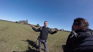 Pete's post jump interview with Seth after sky dive jump with Sky Dive North Florida