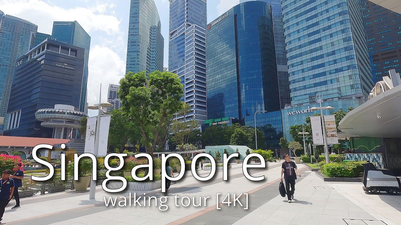 Singapore Downtown, Walking Tour, 4K