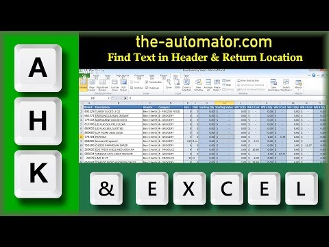 Find Text in Headers & Return their Columns in Excel with AutoHotkey