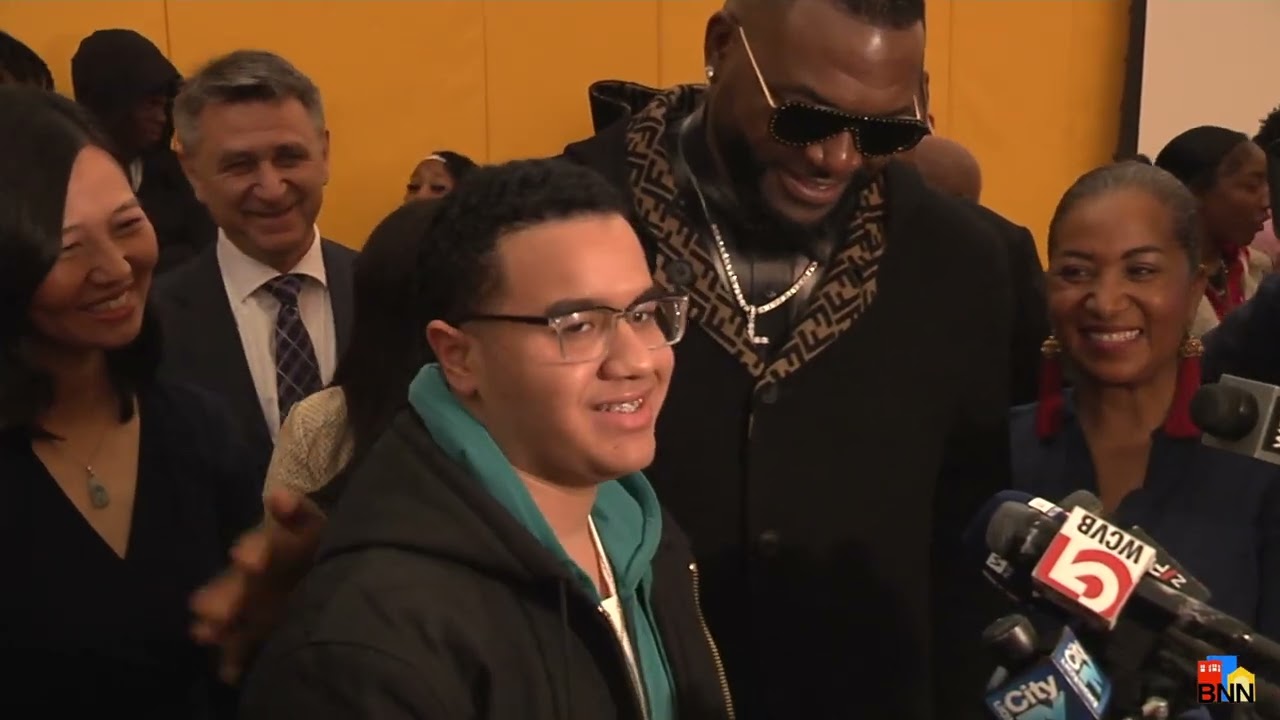 David Ortiz Visits Students at Dearborn STEM Academy