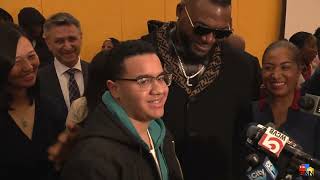 David Ortiz Visits Students at Dearborn STEM Academy
