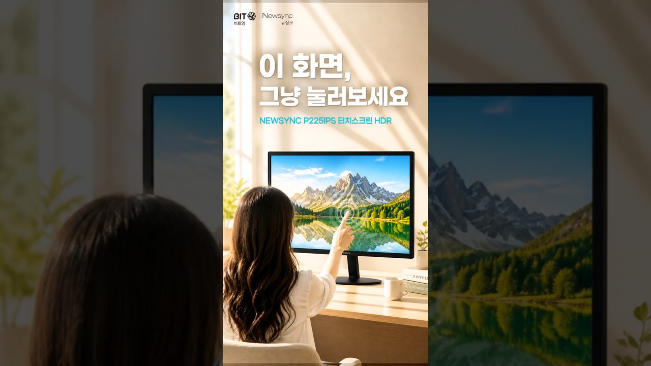 비트엠 Newsync P225IPS 터치스크린 HDR 무결점 제작 영상 미리보기