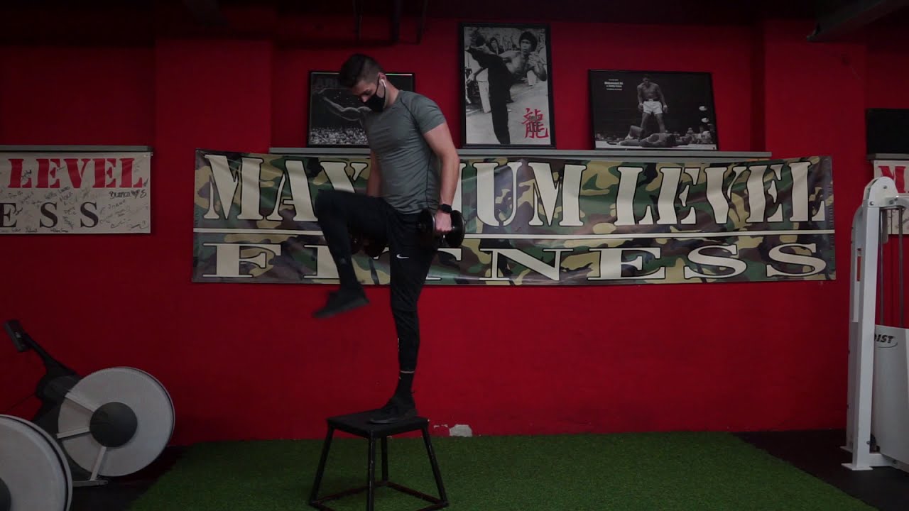 Reverse Lunge to Step Up (Dumbbell) - YouTube