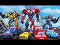 Transformers epic battle optimusprime bumblebee cop cars vs evil megatron robot hero cars movie