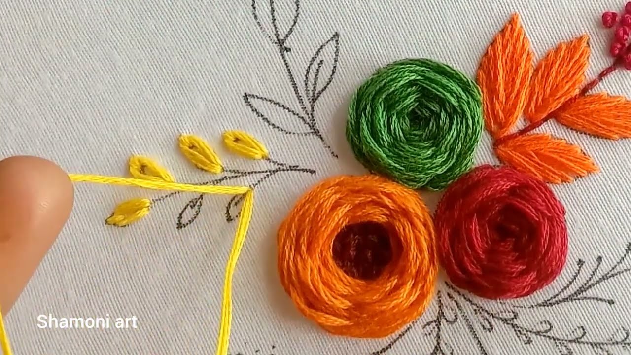 Relax flower punch colourful embroidery patterns Hand Embroidery