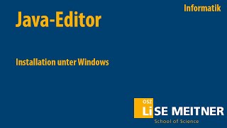 Installation des Java-Editors (inkl. Java)