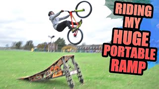 RIDING MY HUGE PORTABLE KICKER RAMP - URBAN MTB FREERIDE