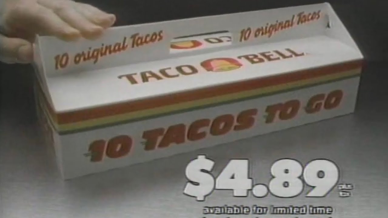1990 Taco Bell Tacos to Go Ten Pack Commercial - YouTube