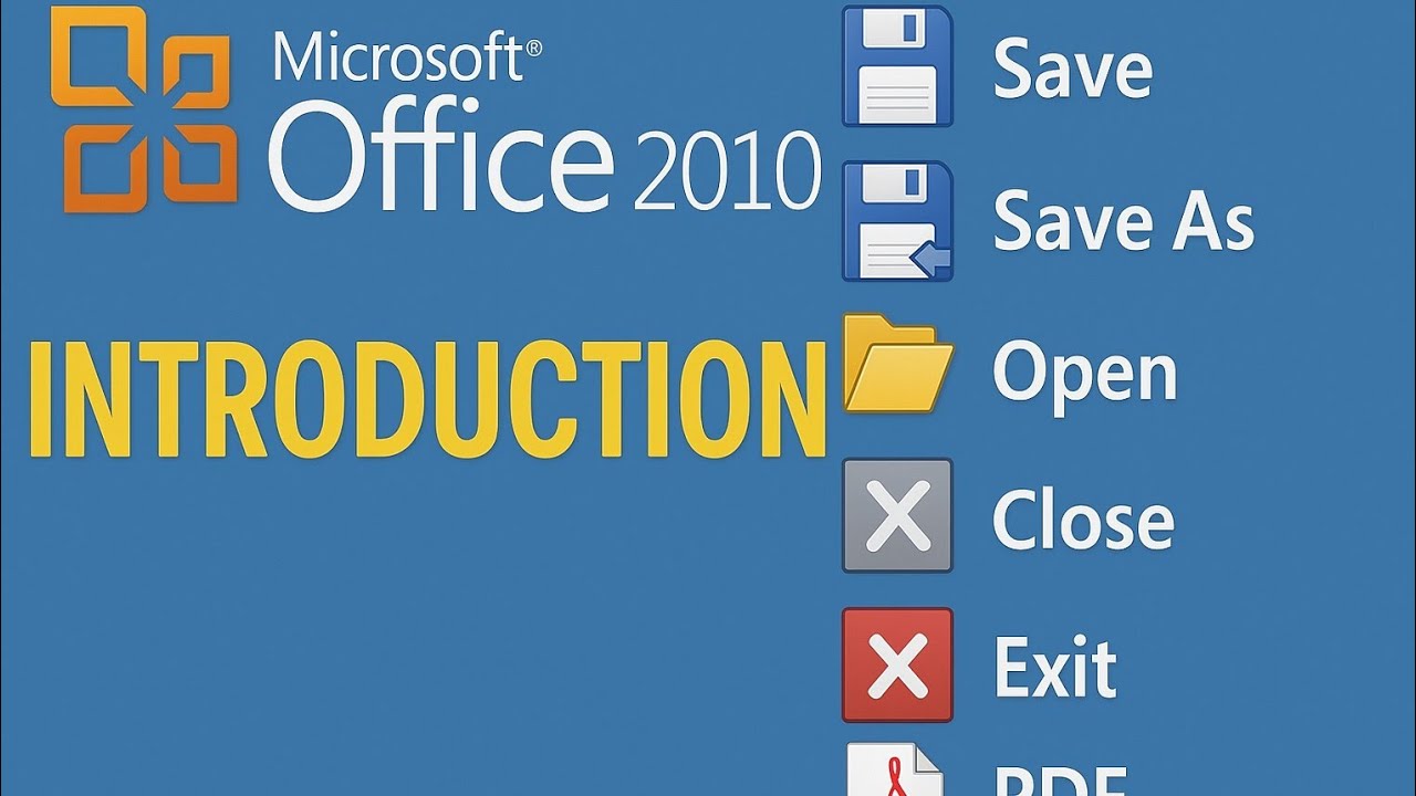 Microsoft Office 2010 Full Introduction | Save, Save As, Open, Close ...