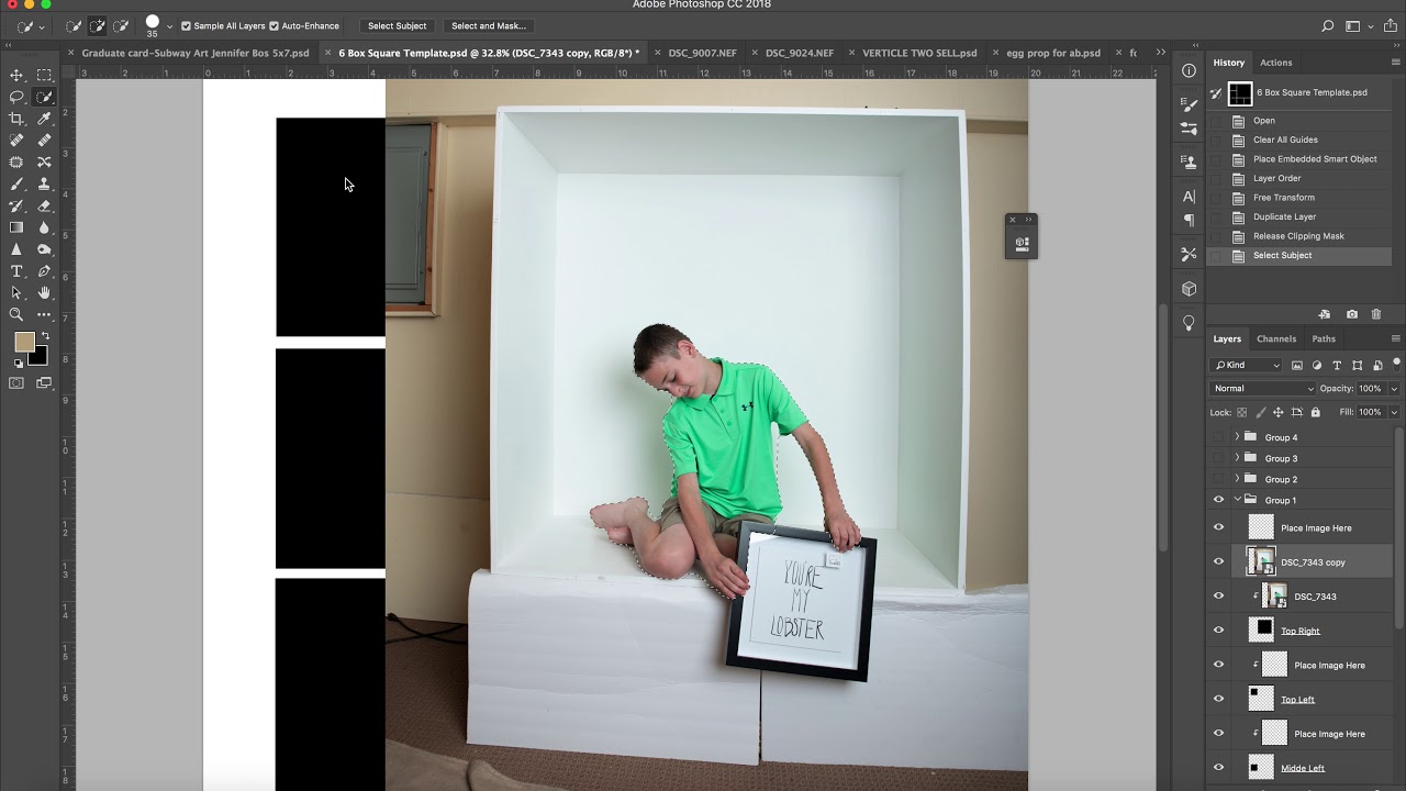 5 Box Template with Clipping Masks Tutorial for Inside the Photobox ...