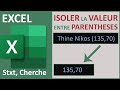 Extraire les valeurs entre parenthèses avec Excel