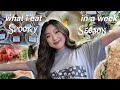 WHAT I EAT IN A WEEK *realistic* | Spooky Szn (Bagels, Coffee, Mental Health) | COLLEGE PREMED LIFE