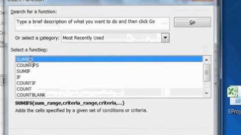 Microsoft Excel 2010:=SUMIFS function