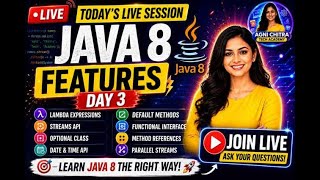 🔴 Java 8 Features Explained in Depth | Day 3 Live Session | Streams, Lambda & More
