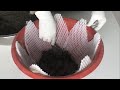 Cement Craft Ideas At Home-Recycle the mesh Fruit with cement to create beautiful flower pots