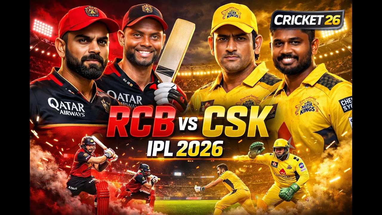 🔴🟡 RCB vs CSK Clash | Cricket 26 IPL Live 2026 | Epic Gameplay | 60 FPS ...