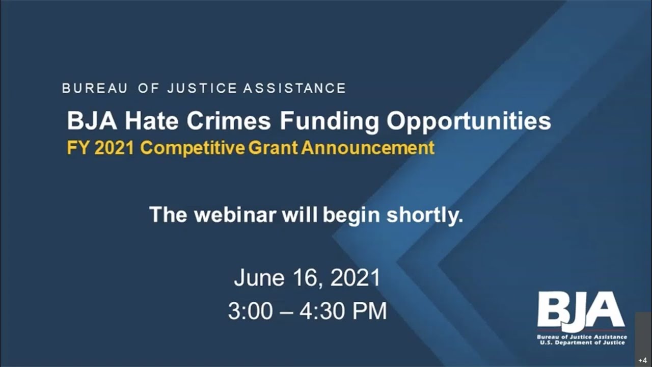 BJA Hate Crimes Funding Opportunities: FY 2021 Competitive Grant Announcement