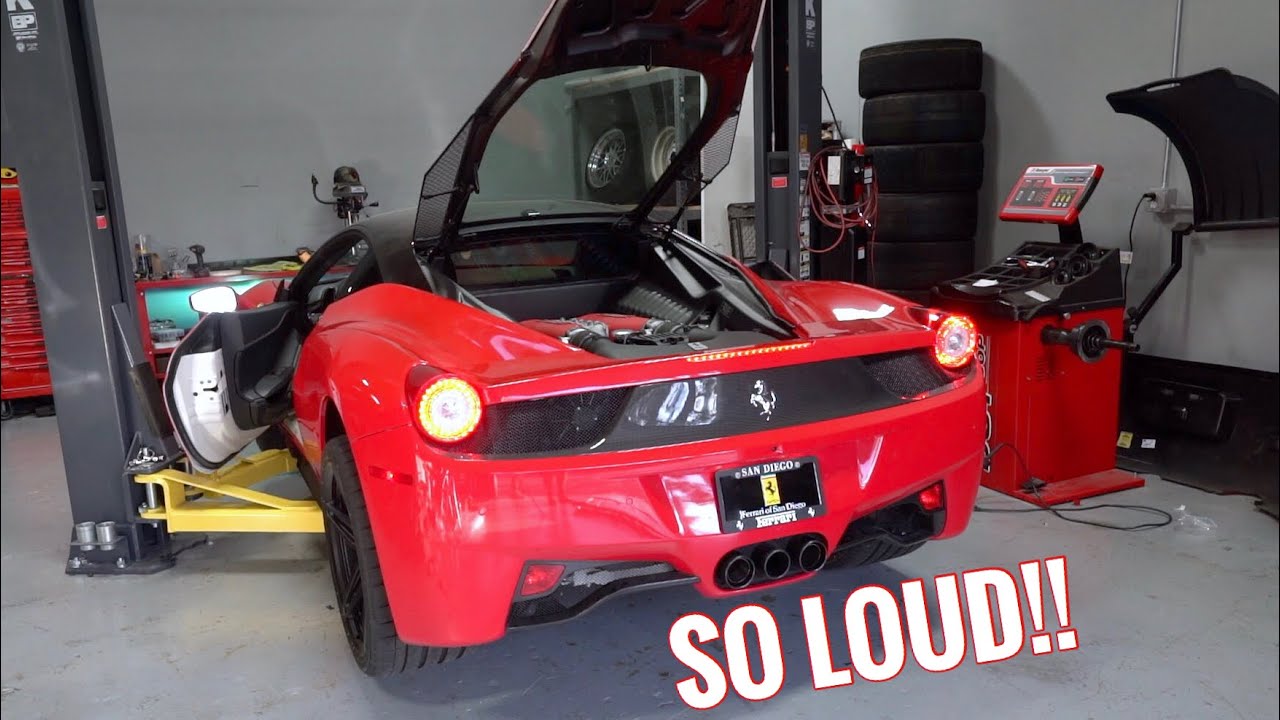 Ferrari 458 Straight Pipe Exhaust Install! - YouTube