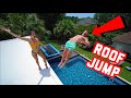 INSANE ROOF JUMP INTO POOL!