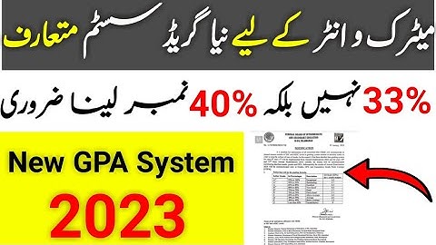 New grades system 2023 for matric and intermediate| New GPA system 2023| class 9th 10th & 11th 12th