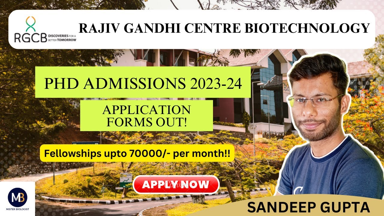 RGCB PhD2023 admission application forms are out! RGCB Apply Now