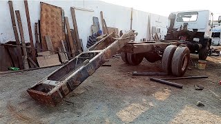 How to Extend the Length of A Truck Chassis by Cutting in the Back  \\Truck Chassis Restoration \\