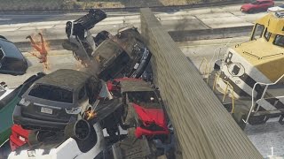 Gta v Train ramp vs traffic Part 3  compilation