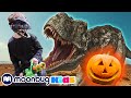 Dinosaur halloween party  jurassic tv  dinosaurs and toys  t rex family fun