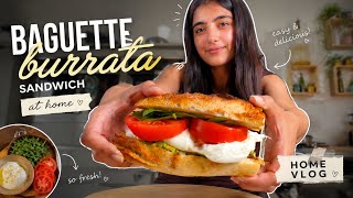 My First Burrata Baguette Sandwich… and I Cut My Finger 😭🥖