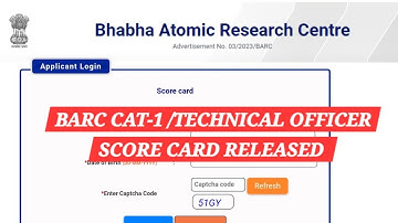 BARC 03/2023 CAT-1/ TECHNICAL OFFICER SCORE CARD RELEASED || BARC INTERVIEW SCORE CARD #barc #dae