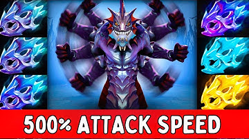 WTF 500% Attack Speed Slardar infinite Bash 100% Can’t Move x3 Moonshard + Butterfly Builds Dota 2