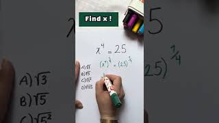 x^4 = 25 | Exponent Simplification Maths Problem #exponents #simplification #maths #shorts