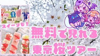 【桜vlog】Vtuberが無料で見れる東京桜巡り！スイーツも食べながら浅草周辺を回っていくよ！【星めぐり学園/魔昏るい/満咲ミリネ/金猫きらり】